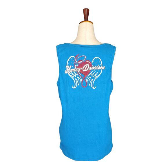 Harley Davidson Tops - Y2k Harley Davidson Rhinestone Graphic Baby Tank - Women's Size 1X